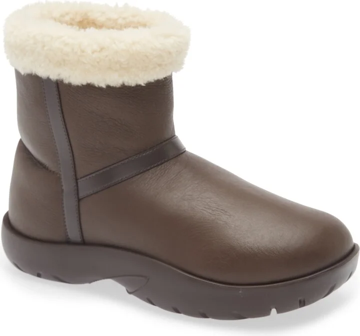 Snap Genuine Shearling Bootie