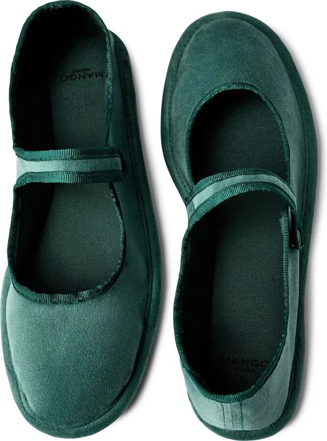 Snap Strap Velour Ballet Flat - Image 3