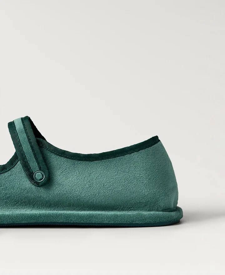 Snap Strap Velour Ballet Flat - Image 4