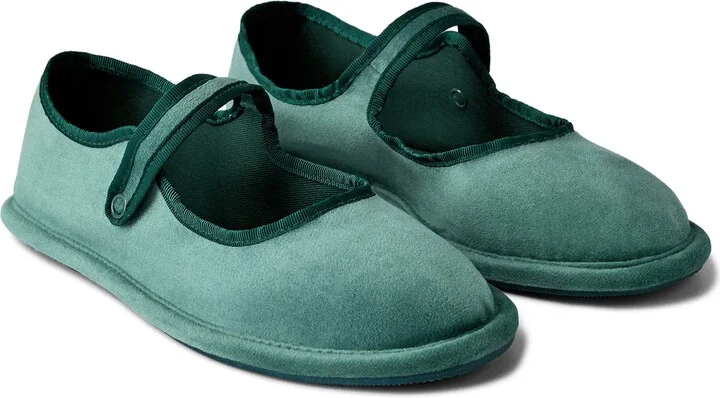 Snap Strap Velour Ballet Flat