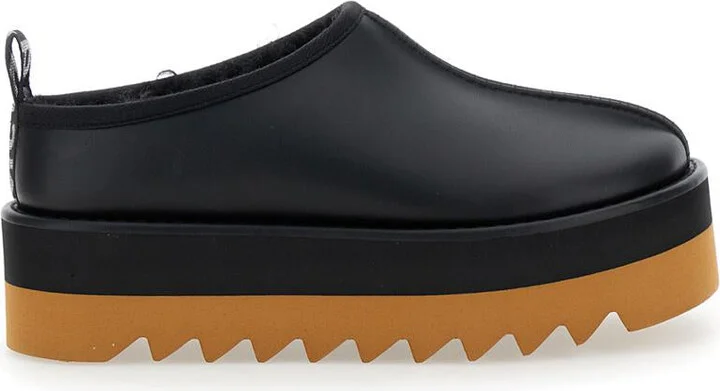 'Sneak-Elyse' Black Mules With Open Rear In Ecoleather Woman