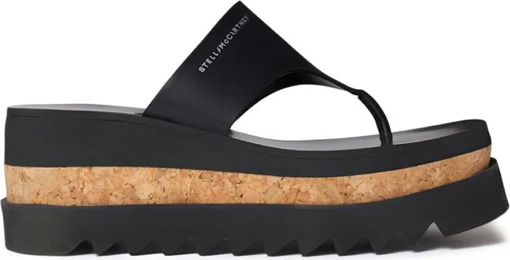 Sneak-Elyse Logo-Print Platform Sandals
