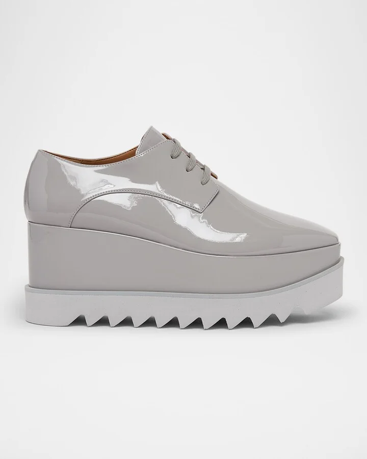 Sneak-Elyse Toothed-Sole Platform Sneakers