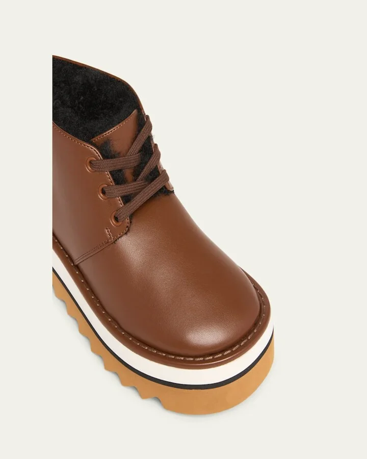 Sneakelyse Vegan Lace-Up Platform Booties - Image 3