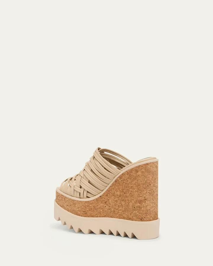 Sneakelyse Vegan Woven Platform Mule Sandals - Image 5