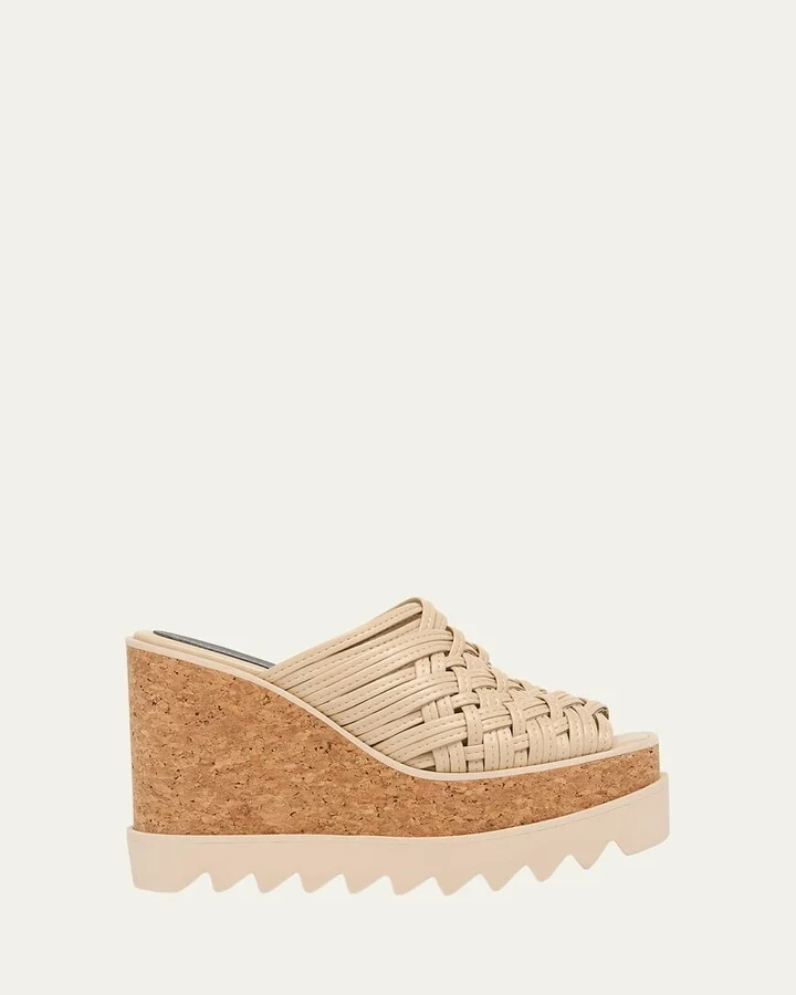 Sneakelyse Vegan Woven Platform Mule Sandals
