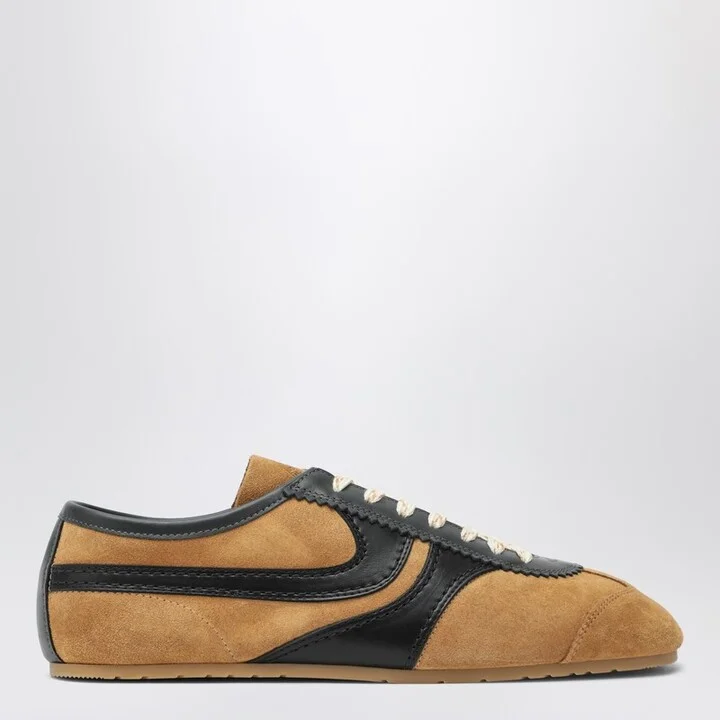 Sneaker in suede beige