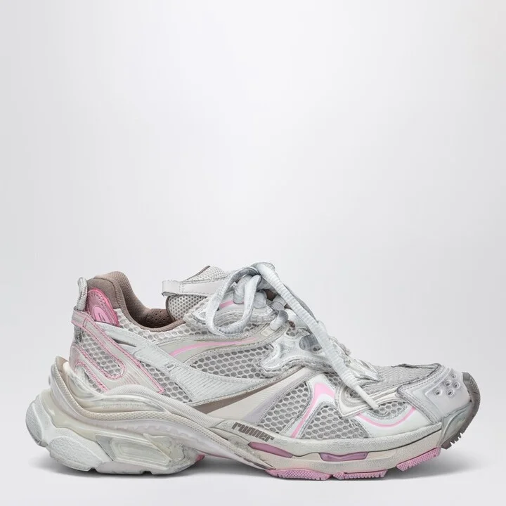 Sneaker Runner white/taupe/pink