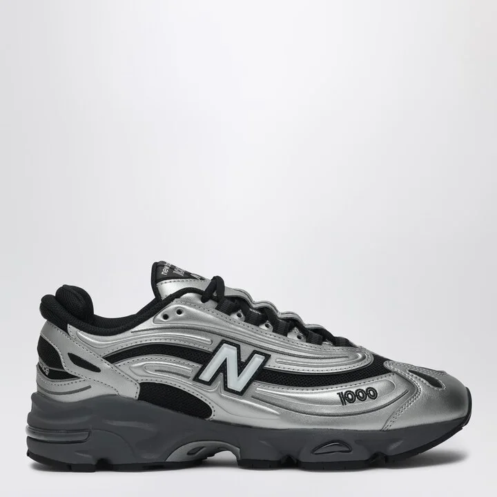 Sneakers 1000 SL in metallic silver leather