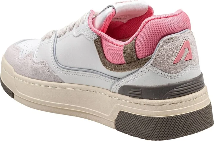 Sneakers Clc Low In Suede And Nubuk White And Geranium - Image 3