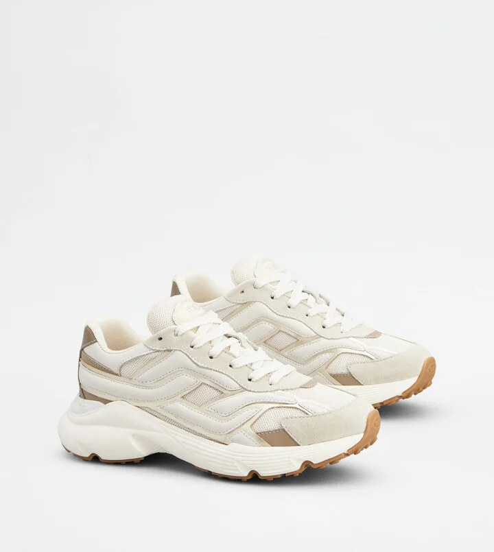 Sneakers in Leather and Fabric - Image 4
