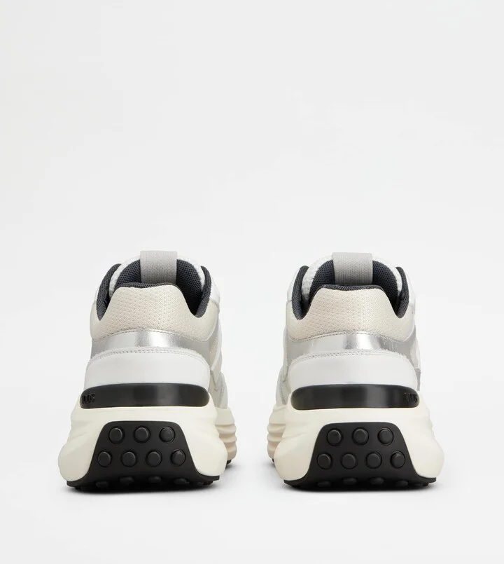 Sneakers in Leather and Fabric - Image 3