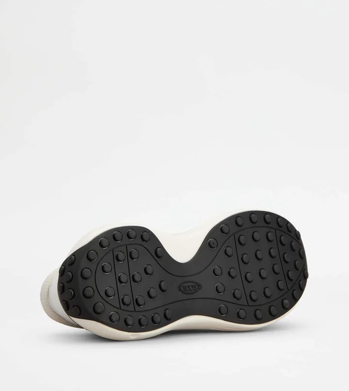 Sneakers in Leather and Fabric - Image 4