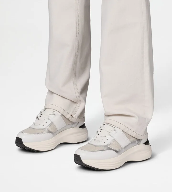 Sneakers in Leather and Fabric - Image 7