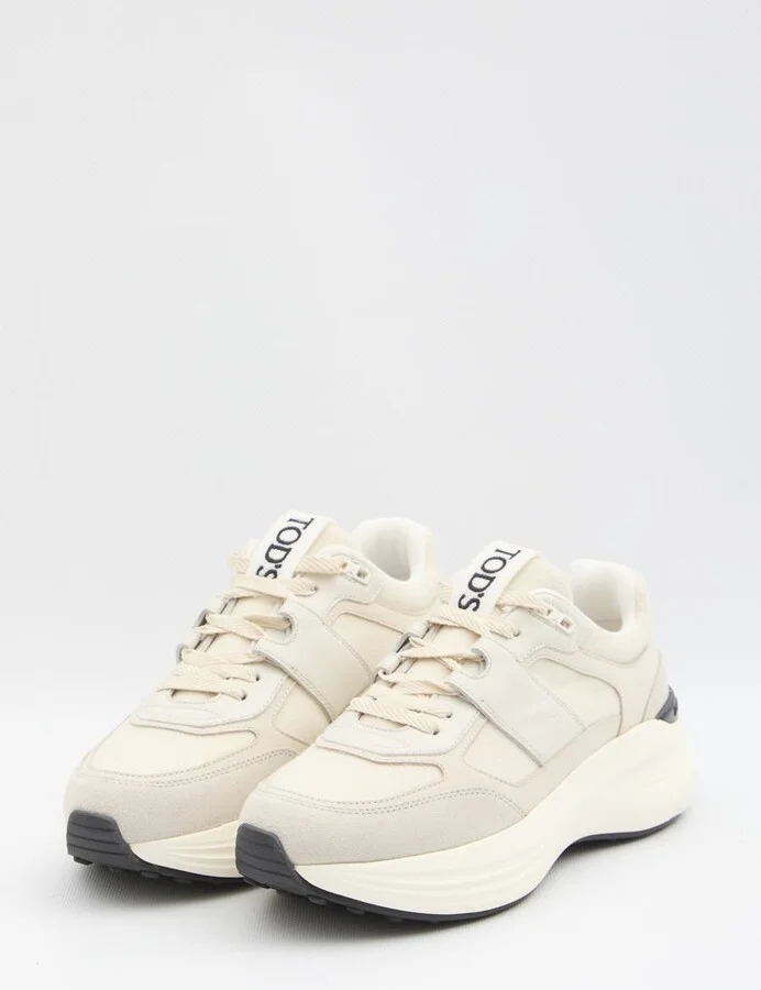 Sneakers In Leather And Fabric - Image 2