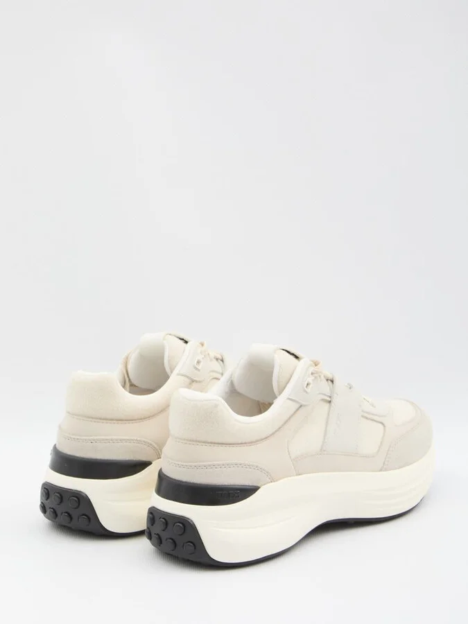 Sneakers In Leather And Fabric - Image 3