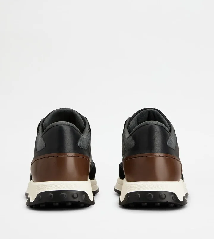 Sneakers in Leather and Fabric - Image 3
