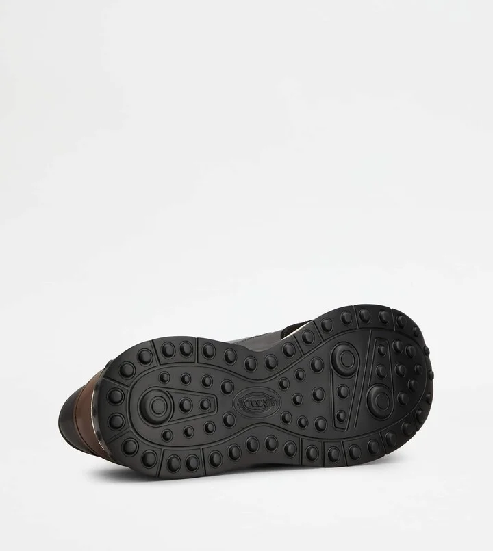 Sneakers in Leather and Fabric - Image 4
