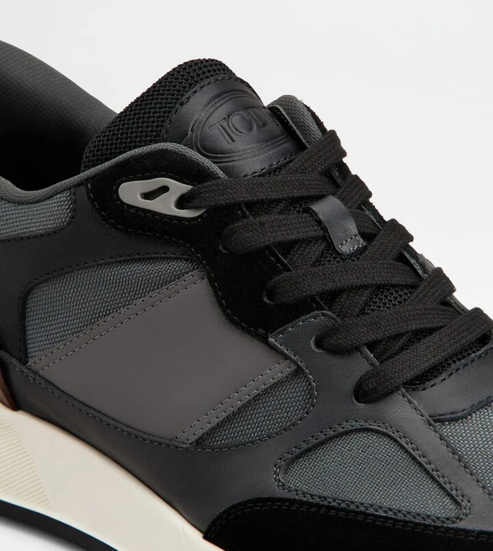 Sneakers in Leather and Fabric - Image 5