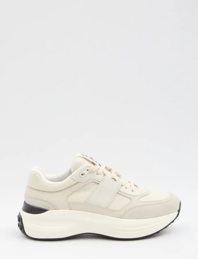 Sneakers In Leather And Fabric