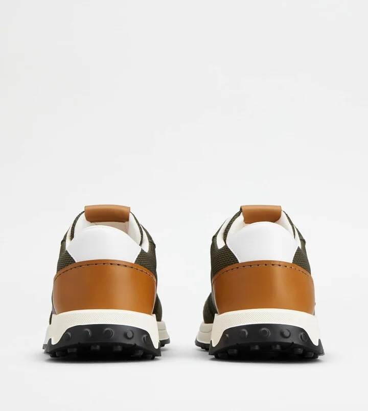 Sneakers in Leather and Technical Fabric - Image 3