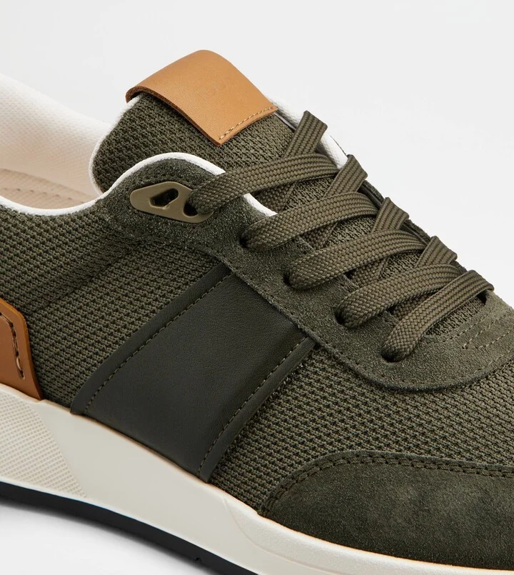 Sneakers in Leather and Technical Fabric - Image 5
