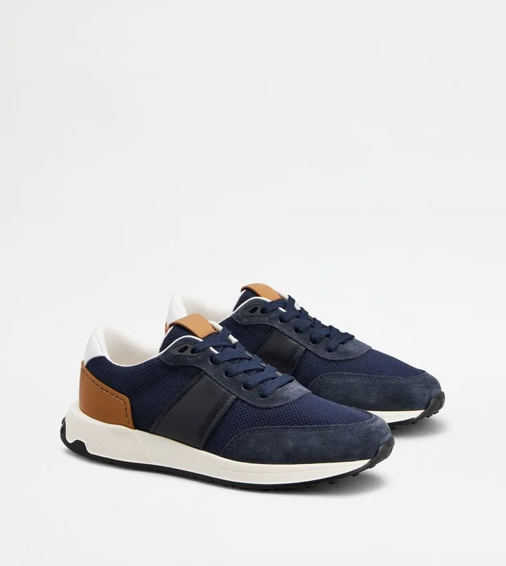 Sneakers in Leather and Technical Fabric - Image 2