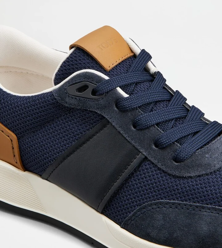 Sneakers in Leather and Technical Fabric - Image 5