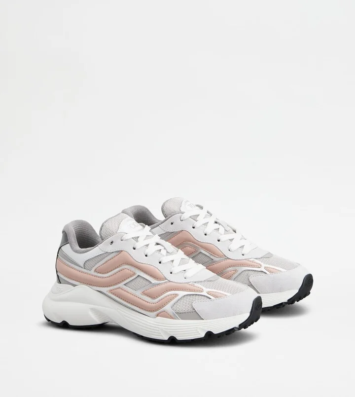 Sneakers in Leather and Technical Fabric - Image 2