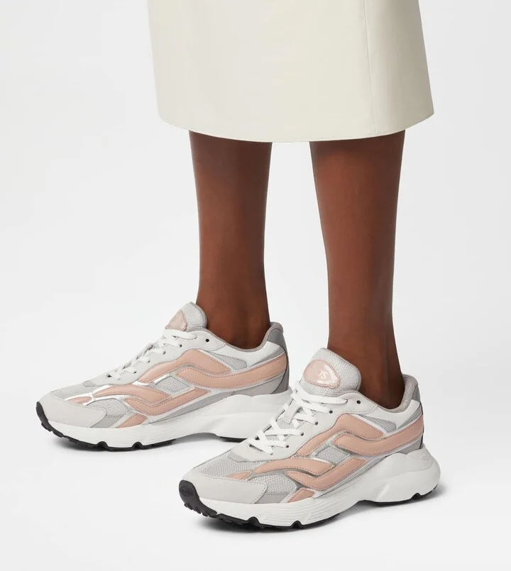 Sneakers in Leather and Technical Fabric - Image 6