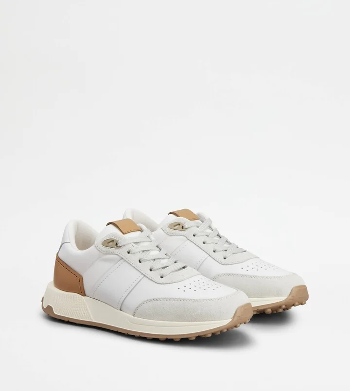 Sneakers in Leather and Technical Fabric - Image 2