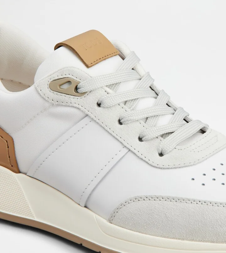 Sneakers in Leather and Technical Fabric - Image 5