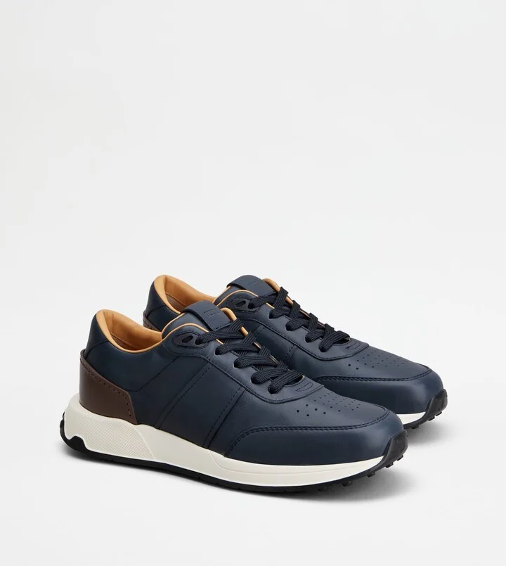 Sneakers in Leather and Technical Fabric - Image 2