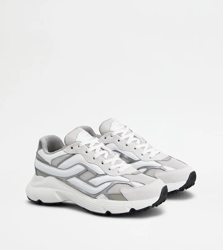 Sneakers in Leather and Technical Fabric - Image 2