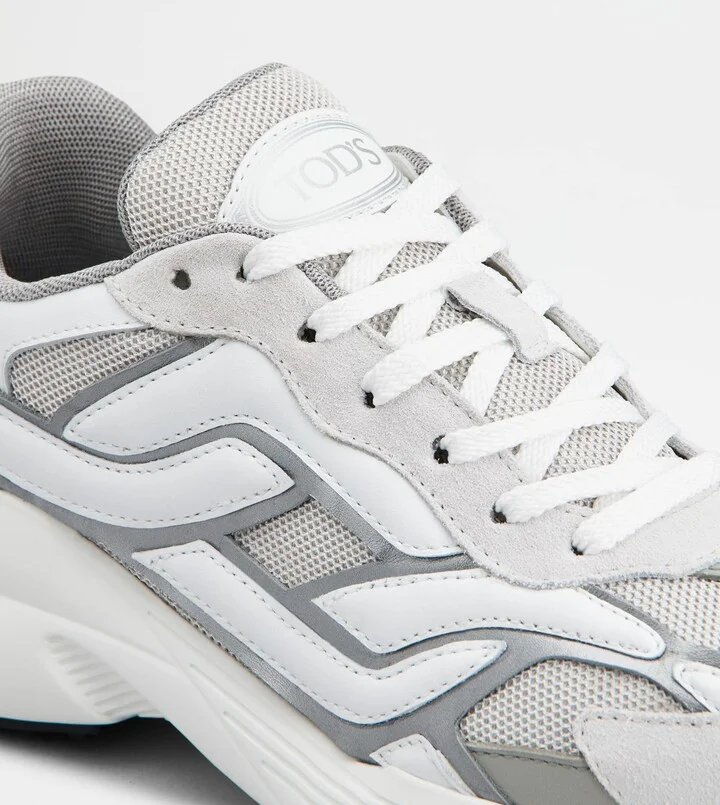 Sneakers in Leather and Technical Fabric - Image 5