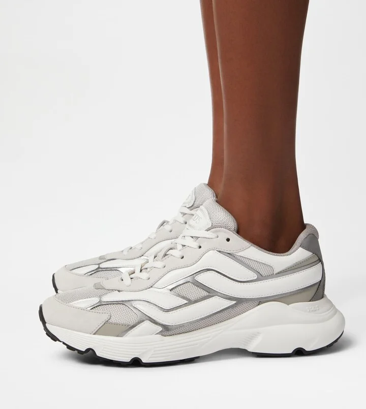 Sneakers in Leather and Technical Fabric - Image 6