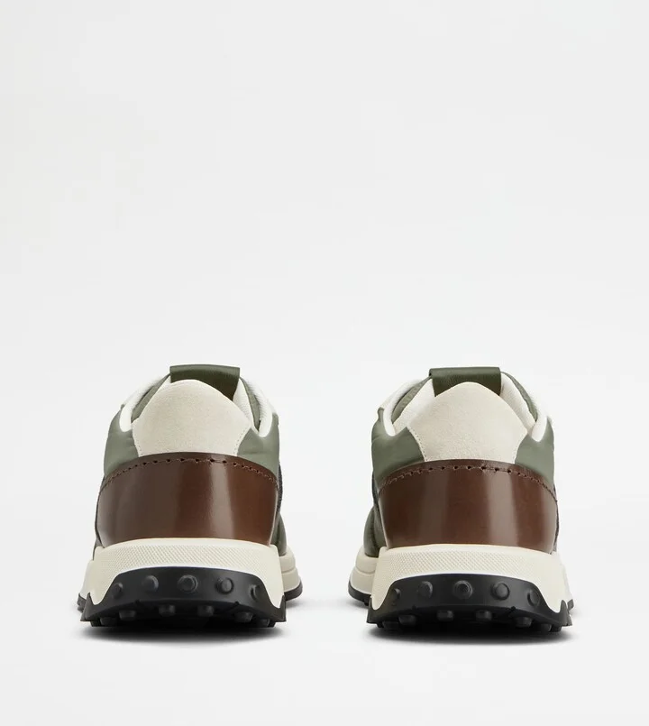 Sneakers in Leather and Technical Fabric - Image 3