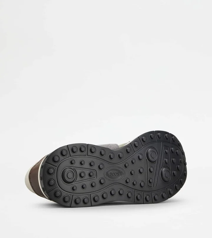 Sneakers in Leather and Technical Fabric - Image 4