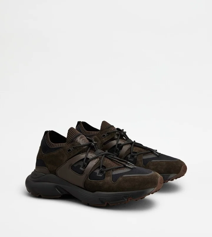 Sneakers in Leather and Technical Fabric - Image 2