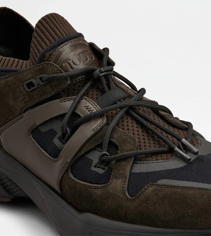 Sneakers in Leather and Technical Fabric - Image 5