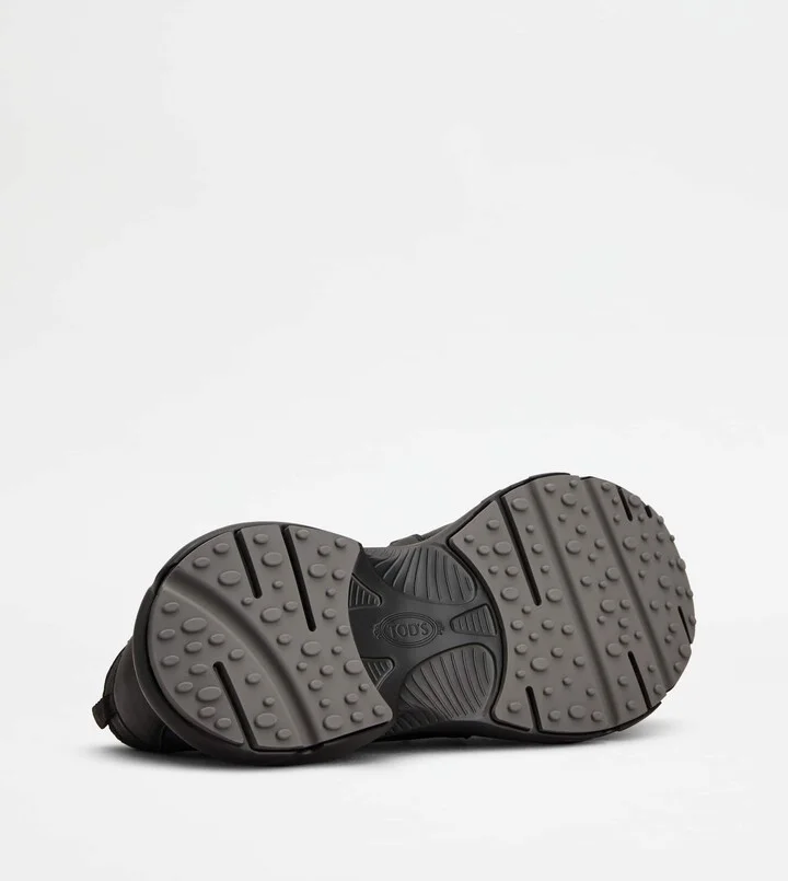 Sneakers in Leather and Technical Fabric - Image 4