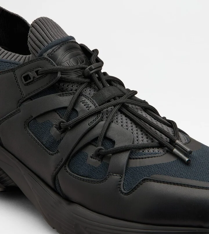 Sneakers in Leather and Technical Fabric - Image 5