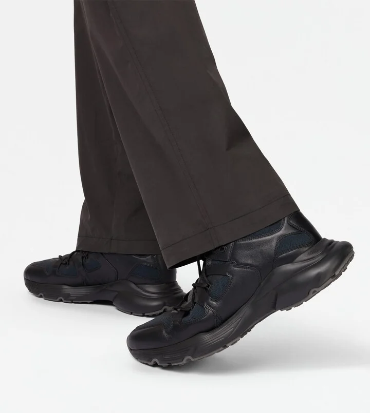 Sneakers in Leather and Technical Fabric - Image 7