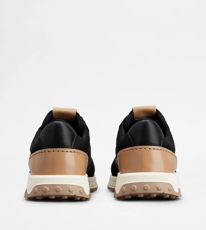 Sneakers in Leather and Technical Fabric - Image 3