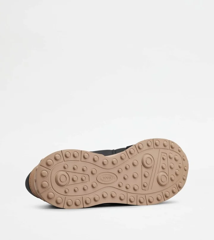 Sneakers in Leather and Technical Fabric - Image 4