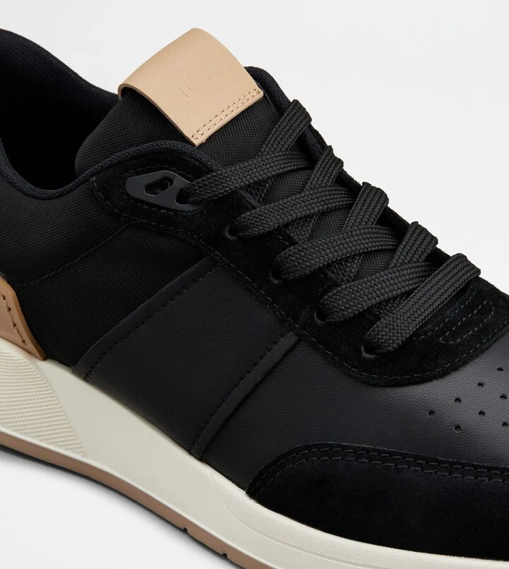 Sneakers in Leather and Technical Fabric - Image 5