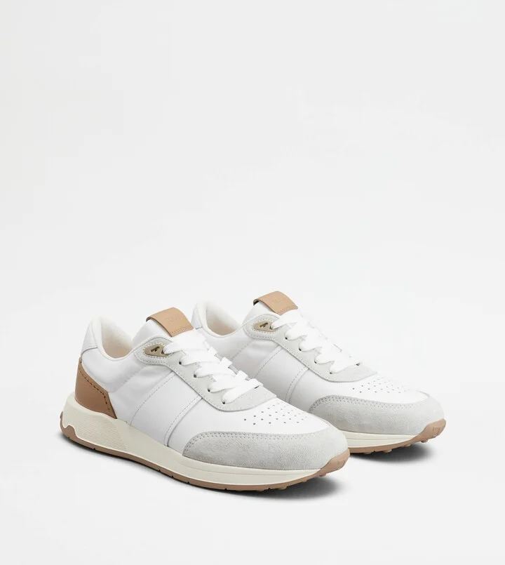 Sneakers in Leather and Technical Fabric - Image 2