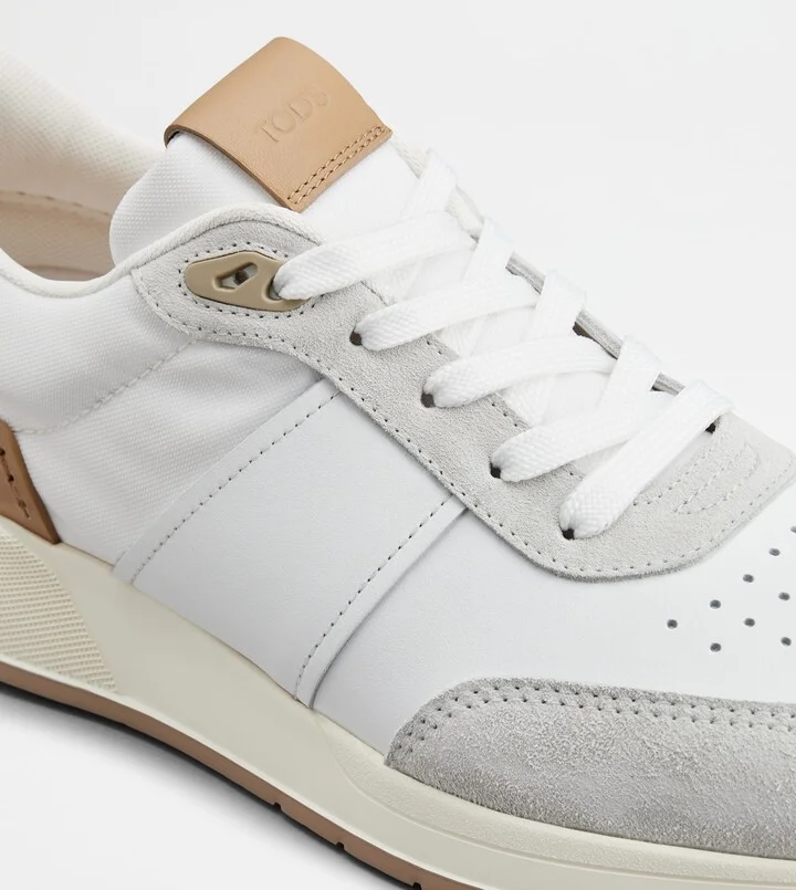 Sneakers in Leather and Technical Fabric - Image 5