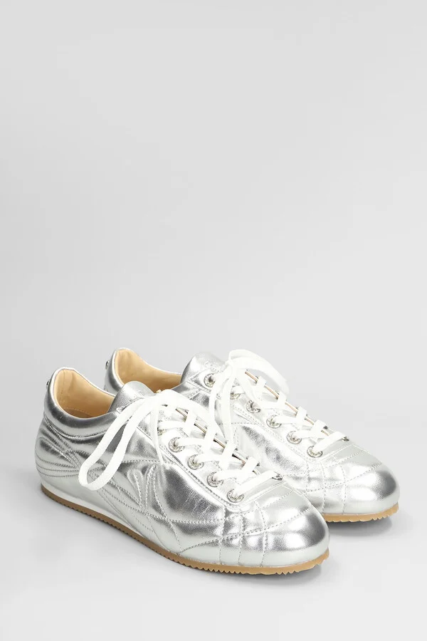 Sneakers In Silver Leather - Image 2