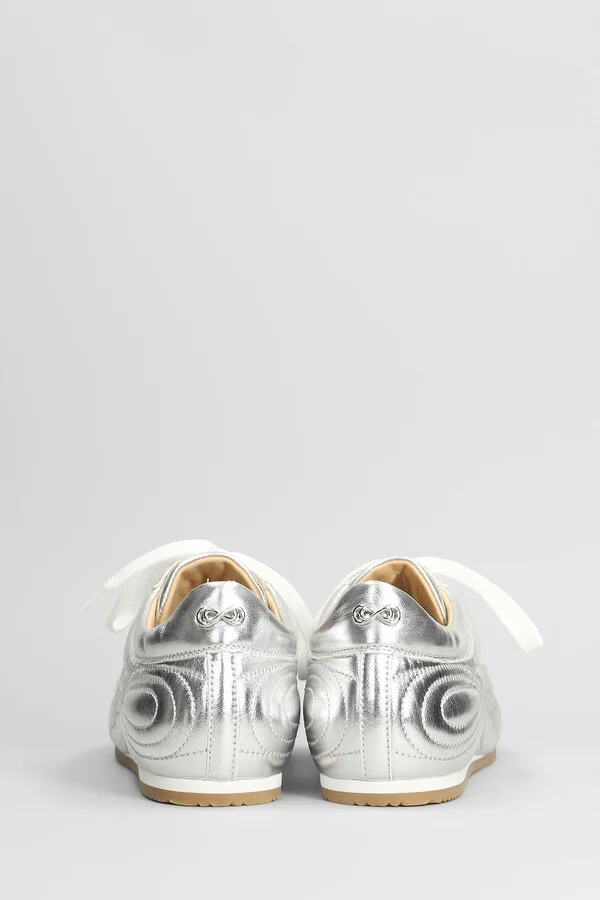 Sneakers In Silver Leather - Image 4